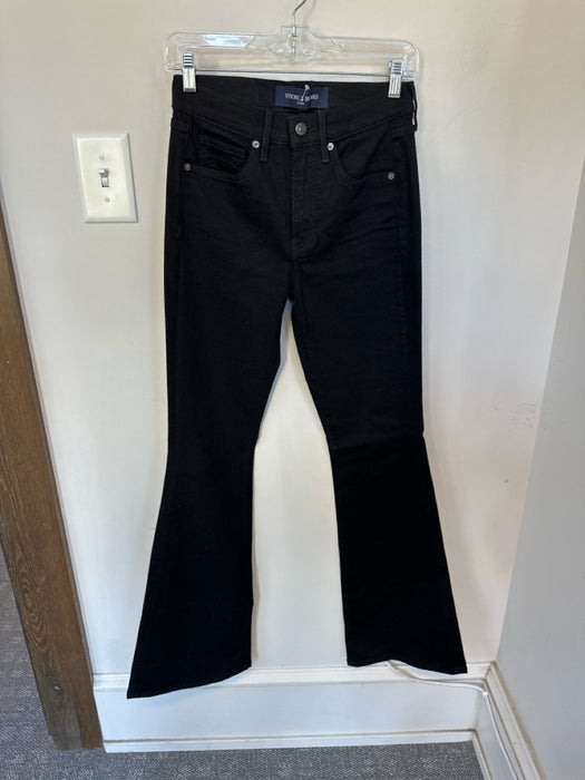 Veronica Beard Size 27 Black Cotton Blend High Waist Flare Jeans