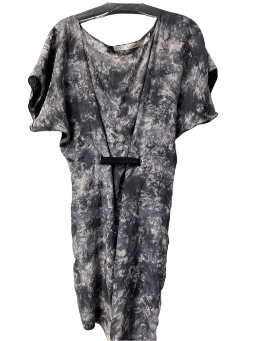 Ulla Johnson Size Est S Gray & White Silk Tye Dye Tie Waist Flowy Short Skirt