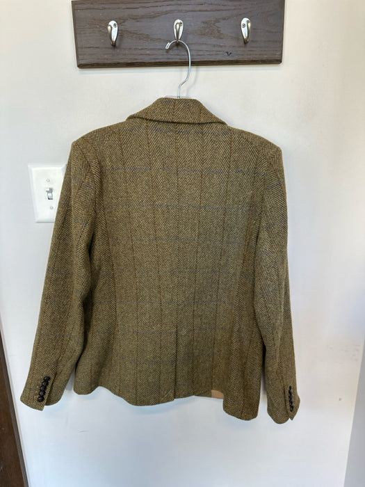Love Token Size M Yellow & Brown Wool Blend Tweed Double Breast Blazer Jacket