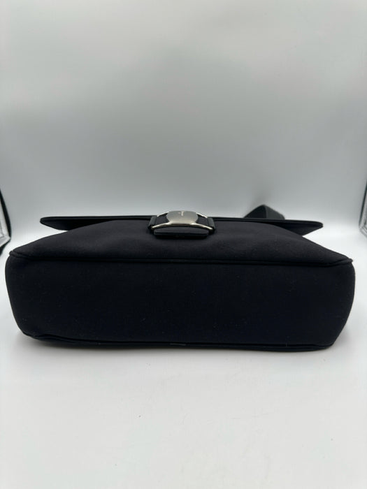 Ferragamo Black Nylon Buckle SHW Shoulder Bag Bag