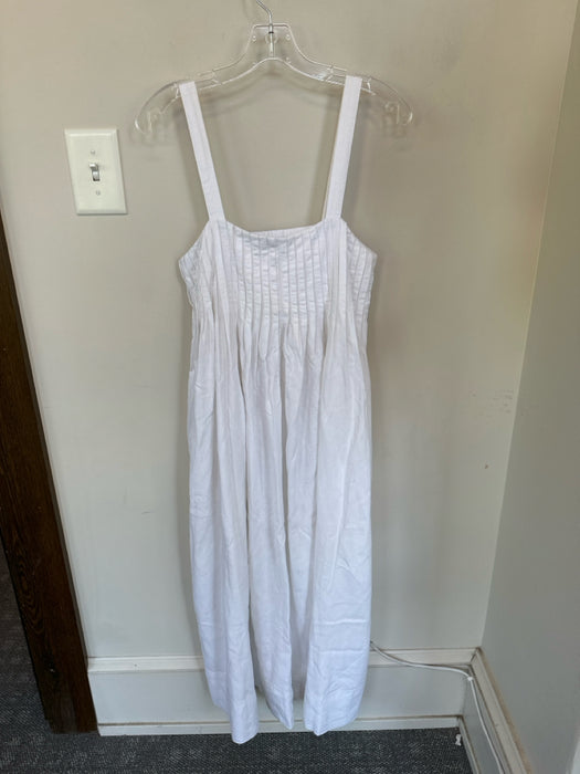Banana Republic Size XS White Cotton Sleeveless Pleat Detail Maxi Dress