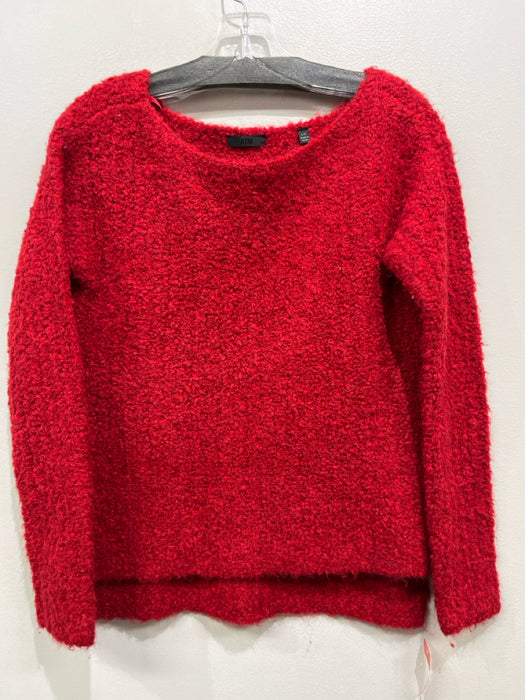 ATM Size L Red Acrylic Blend Fuzzy Boat Neck Long Sleeve Sweater