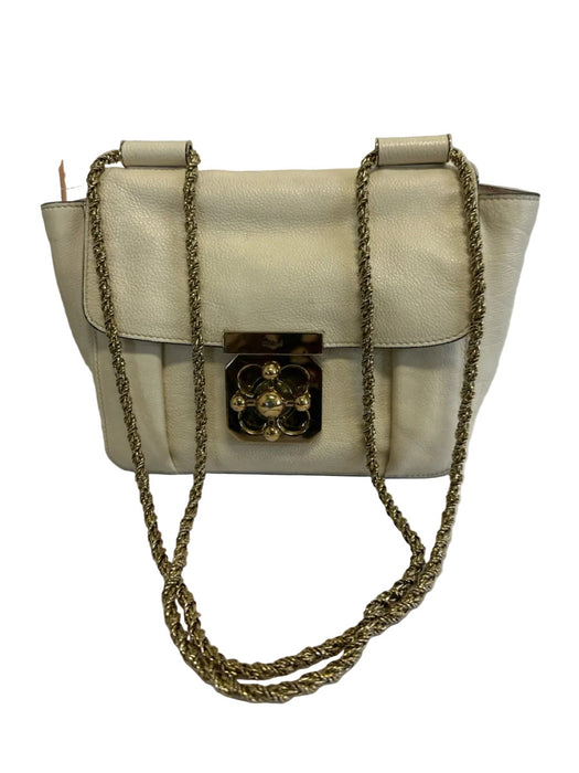 Chloe Cream Leather Gold hardware Chain Crossbody Bag