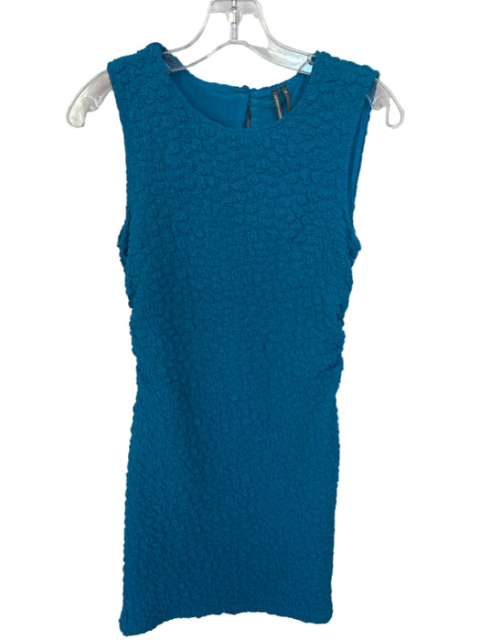 By Anthropologie Size SP Teal Blue Polyester Blend Sleeveless Crinkle Dress