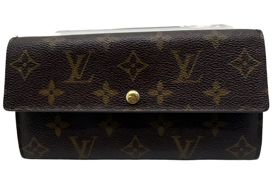 Louis Vuitton Brown Print Coated Canvas Monogram Snap Continental Wallets