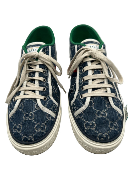 Gucci Shoe Size 10 Blue Canvas Guccissima Sneaker Men's Shoes