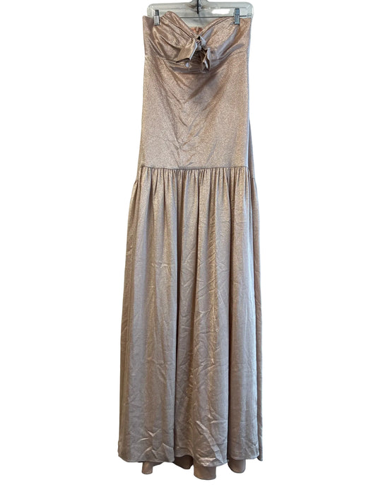 Caroline Constas Size S Rose Gold Silk Blend Sweetheart Neckline Knot Gown