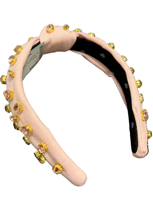 Lele Sadoughi Pink Fabric Jewel Knot Detail Headband