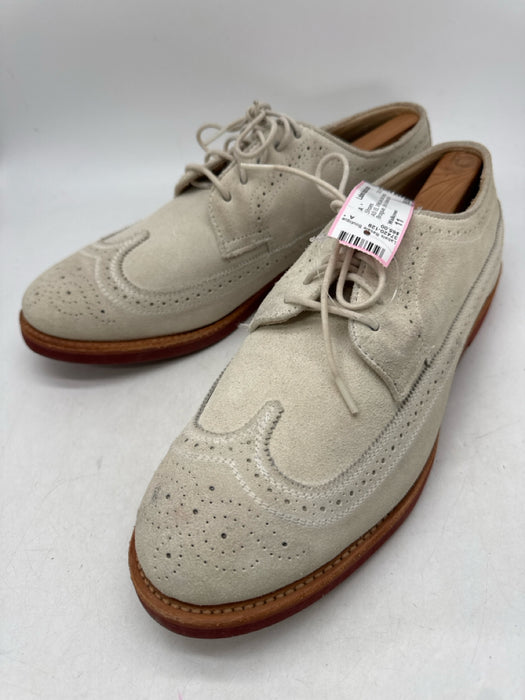 Walkover Shoe Size 11 AS IS White Suede Solid Wingtip Brogue Men's Shoes