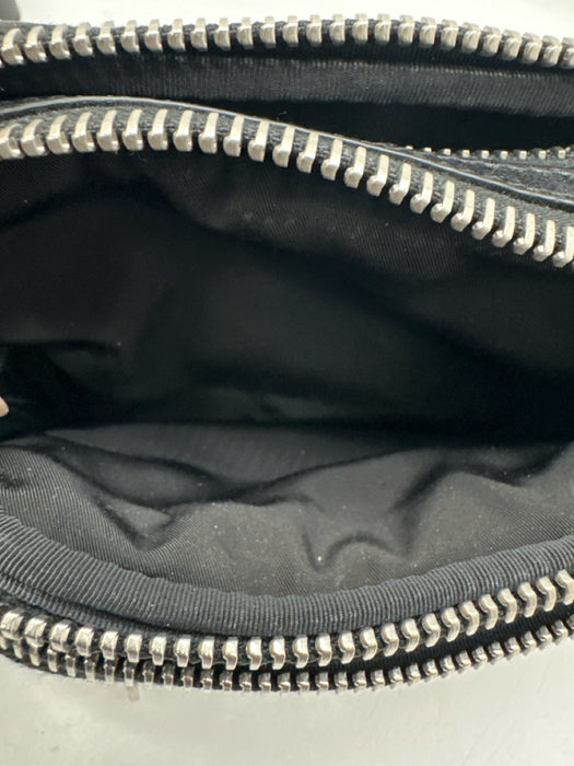 Alexander Wang Black & Silver Leather Zippers Rectangle Crossbody Belt Bag Bag