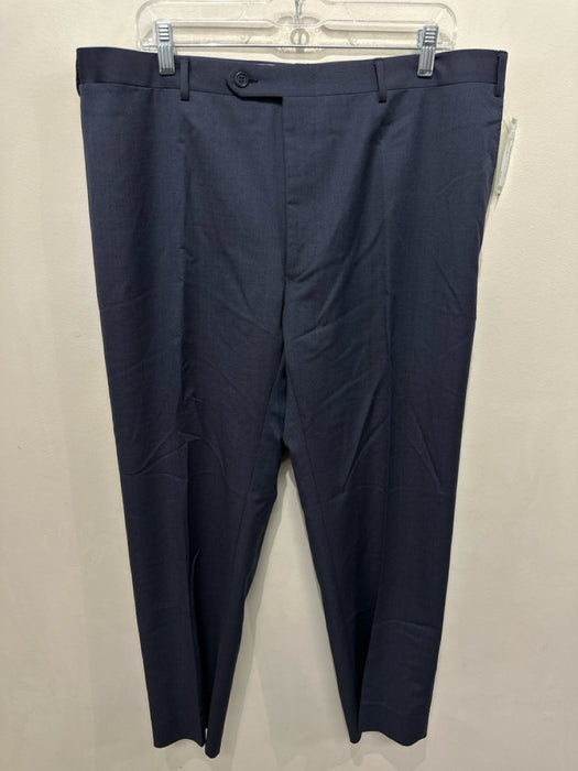 Canali Size 42 Navy Blue Wool Solid Zip Fly Men's Pants