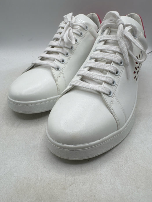 Mulberry Shoe Size 40 White & Pink Leather Color Block Lace Up Low Top Sneakers