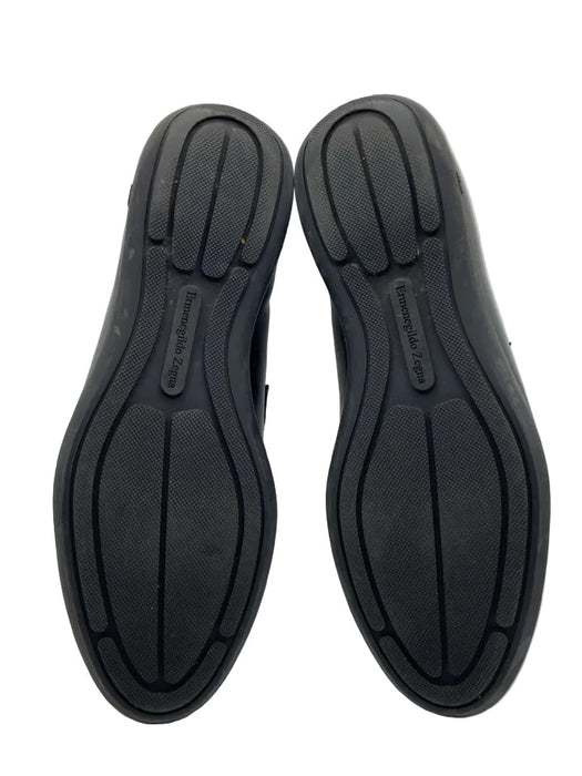 Zegna Shoe Size 7.5 Black Leather Solid Dress Men's Shoes