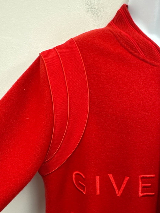 Givenchy Like New Size L Red Wool Solid Varsity Bomber Men's Jacket