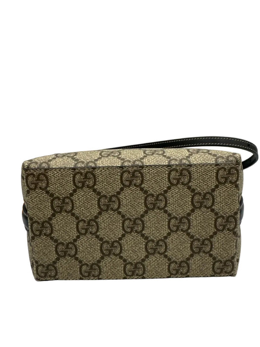 Gucci Beige & Black Coated Canvas Bucket Guccissima Magnetic Close Crossbody Bag