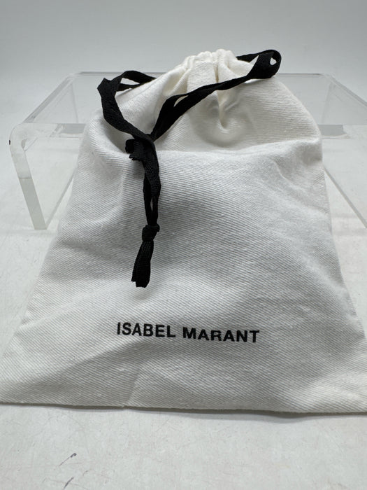 Isabel Marant Black Leather Silver Buckle Braided Thin Dustbag Inc. Belts