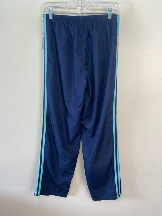 Adidas Size M/L Blue & Teal Polyester Front Zip 3 Stripe Straight Pant Set