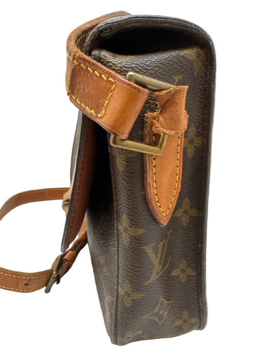 Louis Vuitton Brown & Tan Coated Canvas Brass Hardware Monogram Crossbody Bag