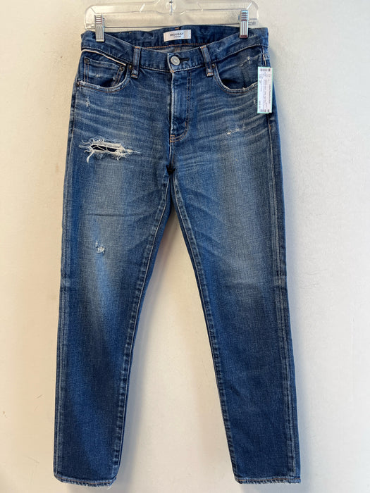 Moussy Vintage Size 27 Medium Wash Cotton High Rise 5 Pocket distressed Jeans