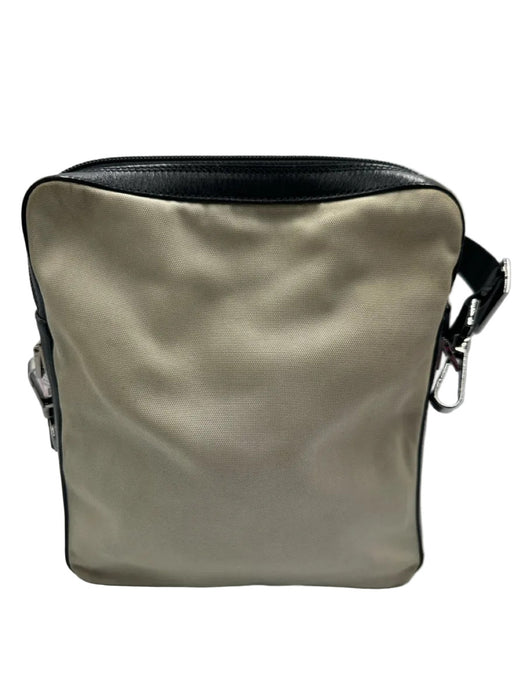 Gucci AS IS Beige & Black Nylon & Leather Zip Pockets Crossbody Men's Bag