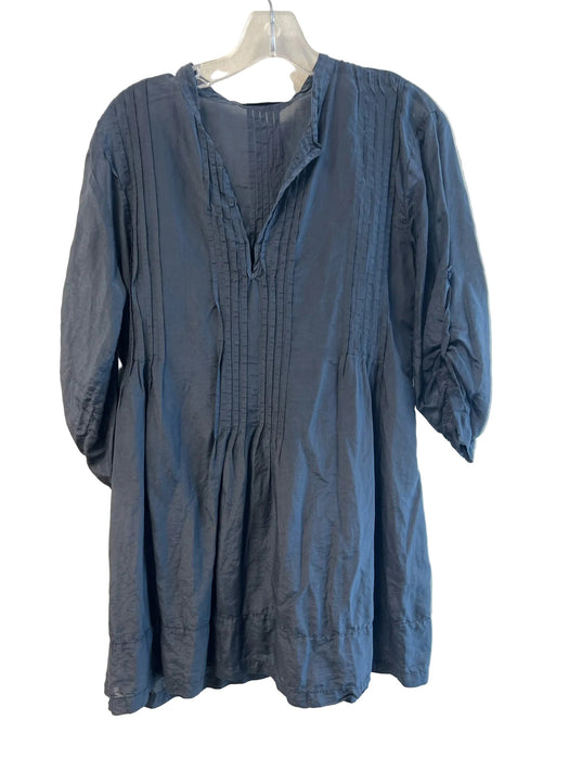 CP Shades Size M Blue Cotton Silk 3/4 Sleeve Semi Sheer V Neck Tunic Top