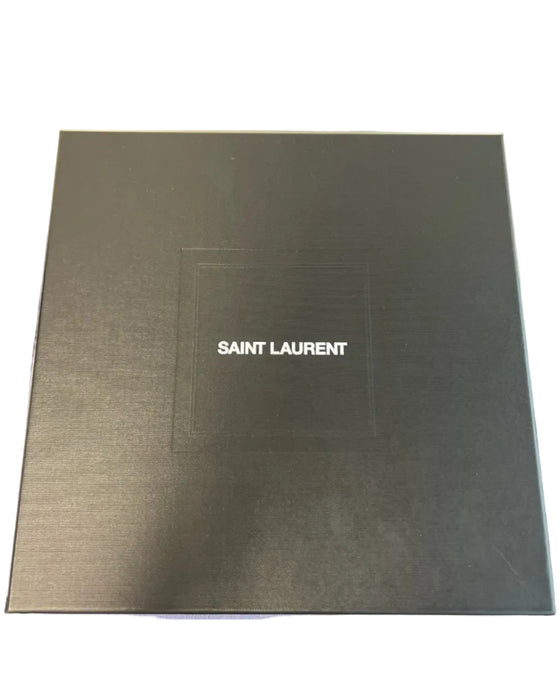 Saint Laurent Cream Leather Brass Hardware Chain Strap Card holder Tie Top Bag