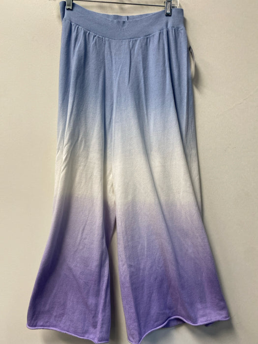 Johnny Was Size M Blue, White & Purple Cotton High Waist Ombre Wide Leg Pants