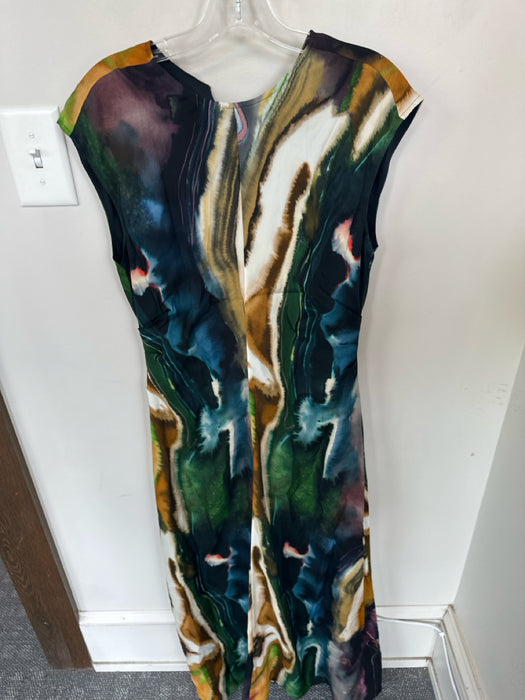 Marie Oliver Size XS Teal & Tan Viscose Cap Sleeve Tie Dye Maxi Dress