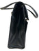 Labels Resale Boutique vintage Salvatore Ferragamo black leather shoulder bag with white contrast stitching side view