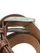Labels Resale Boutique Peter Millar brown pebbled leather men's belt with silver tone buckle detail