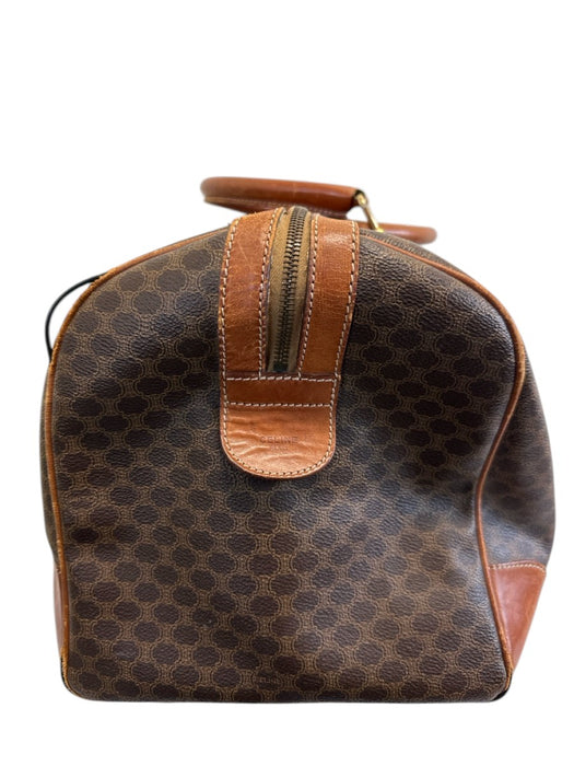 Labels Resale Boutique vintage Celine monogram coated canvas weekender duffle bag in brown with leather trim