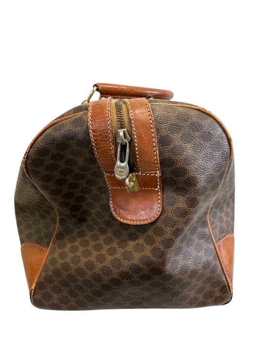 Labels Resale Boutique vintage Celine monogram coated canvas weekender duffle bag in brown with zip top closure
