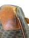 Labels Resale Boutique vintage Celine monogram coated canvas duffle bag with brown leather trim and zip top detail