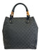 Labels Resale Boutique Gucci black Guccissima canvas and leather handbag with signature bamboo handle detail