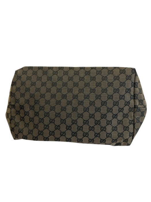 Labels Resale Boutique vintage Gucci Guccissima canvas shoulder bag in dark brown and black with signature monogram