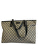 Labels Resale Boutique Gucci Guccissima navy blue and beige coated canvas tote bag with leather shoulder straps