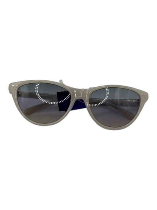 Labels Resale Boutique Isabel Marant off white cat eye polarized sunglasses with round frames