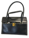 Labels Resale Boutique vintage Salvatore Ferragamo black leather shoulder bag with contrast stitching and gold hardware