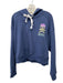 Labels Resale Boutique Soulcycle navy cotton blend hooded jacket with a colorful skull graphic and kangaroo pocket
