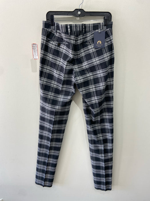 Germano NWT Size 48 Light Gray & Gray Print Wool Blend Plaid Men's Pants