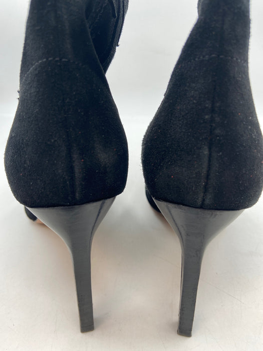 Ba&sh Shoe Size 40 Black Suede Stiletto seam detail Ankle Boot Western Booties