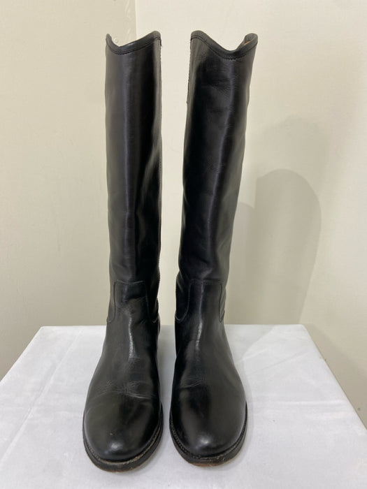 Frye Shoe Size 9.5 Black Leather Knee High Round Toe Boots